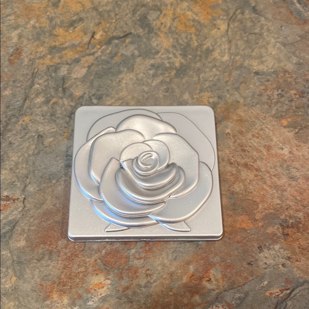 Silver Rose Compact Mirror - NIP